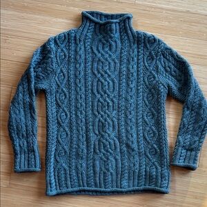 Aran Crafts Turtleneck Sweater - Teal